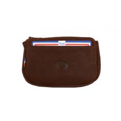 Porte monnaie homme en cuir cognac