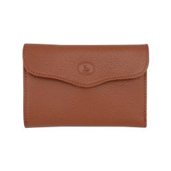 Portefeuille camel en cuir grainé -35591