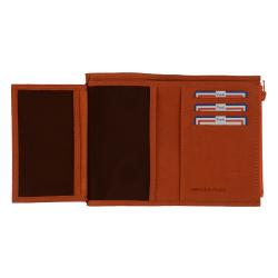 Portefeuille femme orange en cuir de la marque Frandi 96469