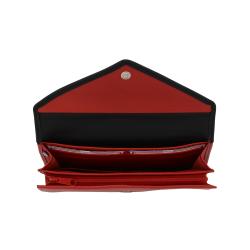 Grand portefeuile femme en cuir rouge et noir - 03956 Frandi