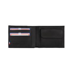 Portefeuille double poche billet en cuir noir - 5666 Frandi