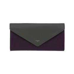 Portefeuille femme Frandi 03956 en cuir violet et gris - Fabrication France