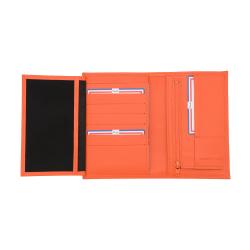 Portefeuille femme orange en cuir - 03786 Frandi