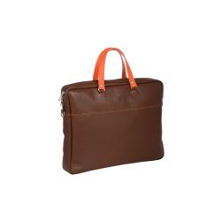 Frandi sac business en cuir marron et orange - 35998 Frandi