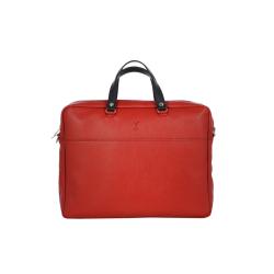 Sac cuir rouge et noir de la marque Frandi