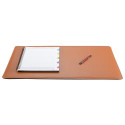 Grand sous main de bureau en cuir camel - Frandi