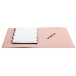 Grand sous main de bureau en cuir rose - Frandi