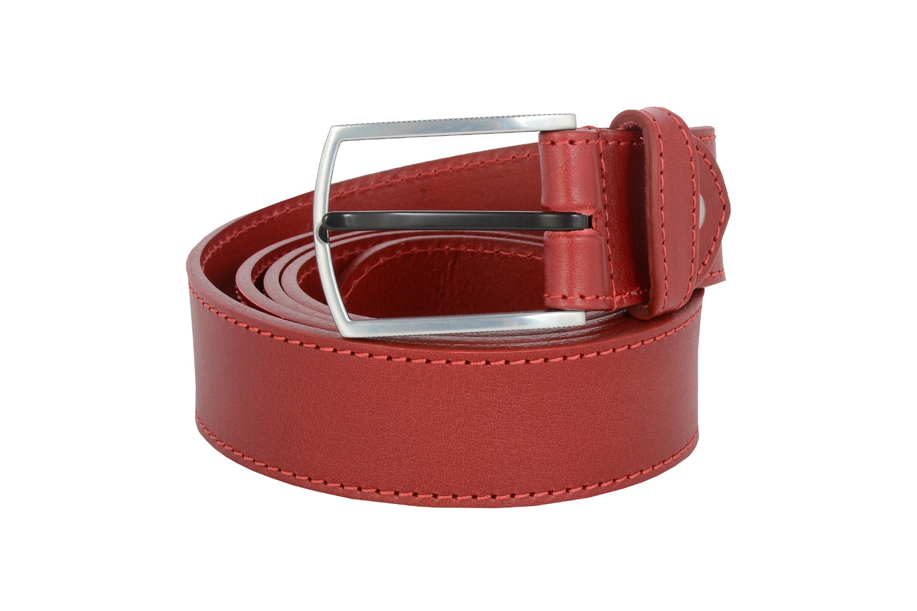 Ceinture rouge en cuir Frandi Fabrication Francaise