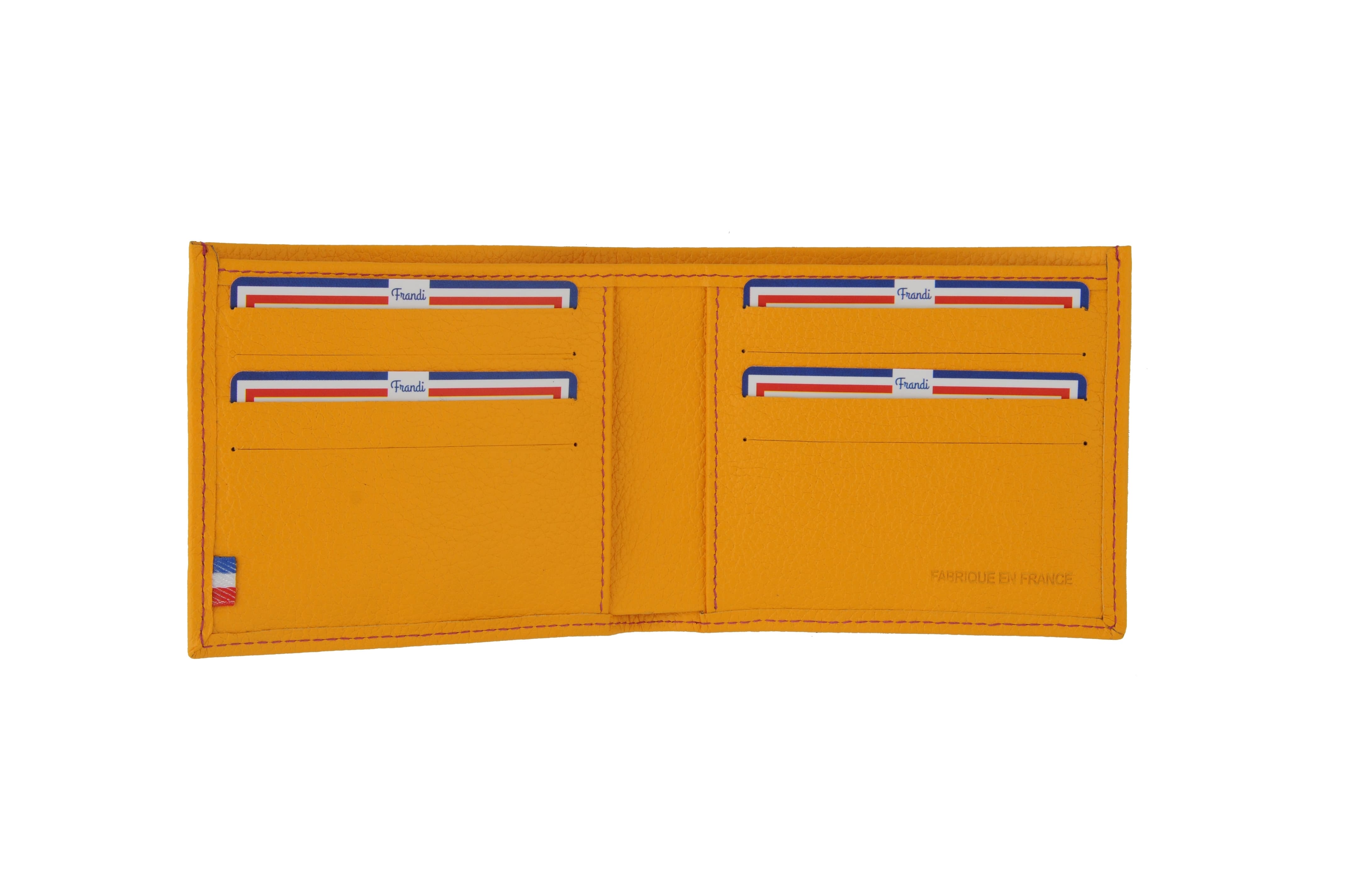 Porte-carte femme design jaune avec compartiment RFID